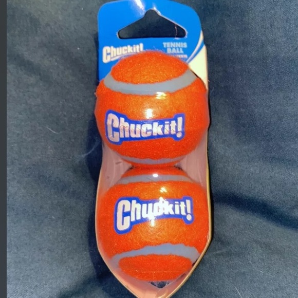 Chuckit! Dog Toy Tennis Balls - Set of 2 Orange Rubber Balls - Size Small - Picture 5 of 6